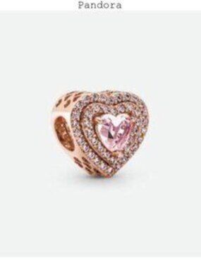 Pandora Rose Gold and Pink Heart Bracelet Charm